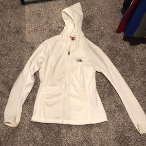 The North Face White Hooded Full Zip Fleece